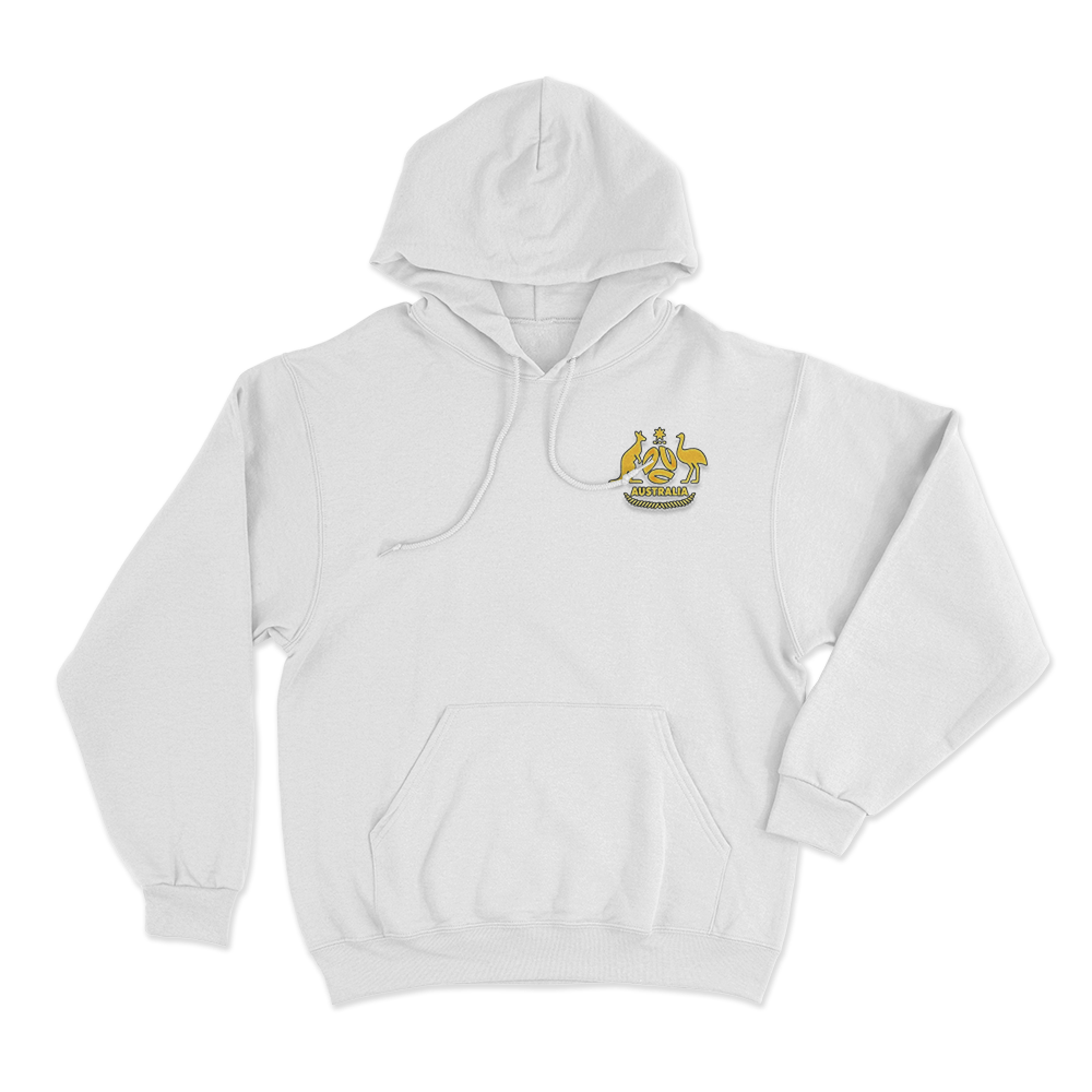 FOOTBALL AUSTRALIA CREST Unisex Hoodie White FOOTBALL AUSTRALIA CREST Unisex Hoodie White