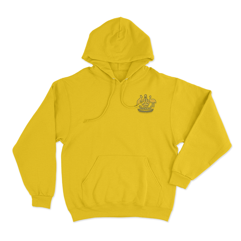 FOOTBALL AUSTRALIA CREST Unisex Hoodie Yellow FOOTBALL AUSTRALIA CREST Unisex Hoodie Yellow