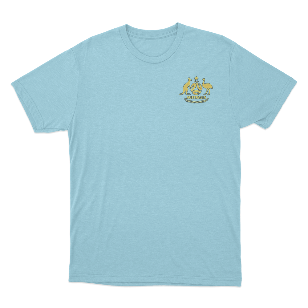 FOOTBALL AUSTRALIA CREST Unisex T Shirt Sky Blue FOOTBALL AUSTRALIA CREST Unisex T Shirt Sky Blue