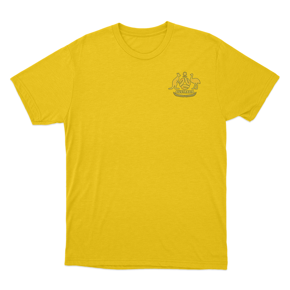FOOTBALL AUSTRALIA CREST Unisex T Shirt Yellow FOOTBALL AUSTRALIA CREST Unisex T Shirt Yellow