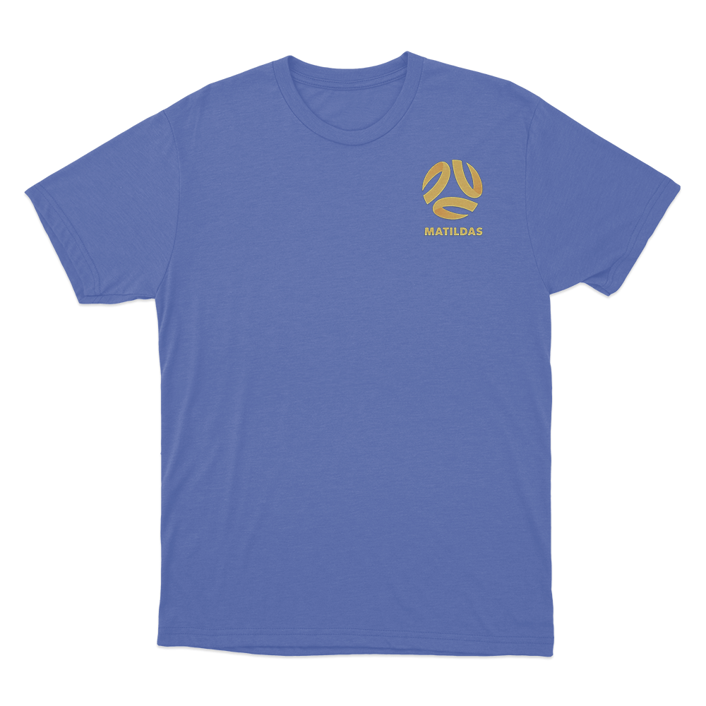MATILDAS GOLD Logo Unisex T Shirt Blue MATILDAS GOLD Logo Unisex T Shirt Blue