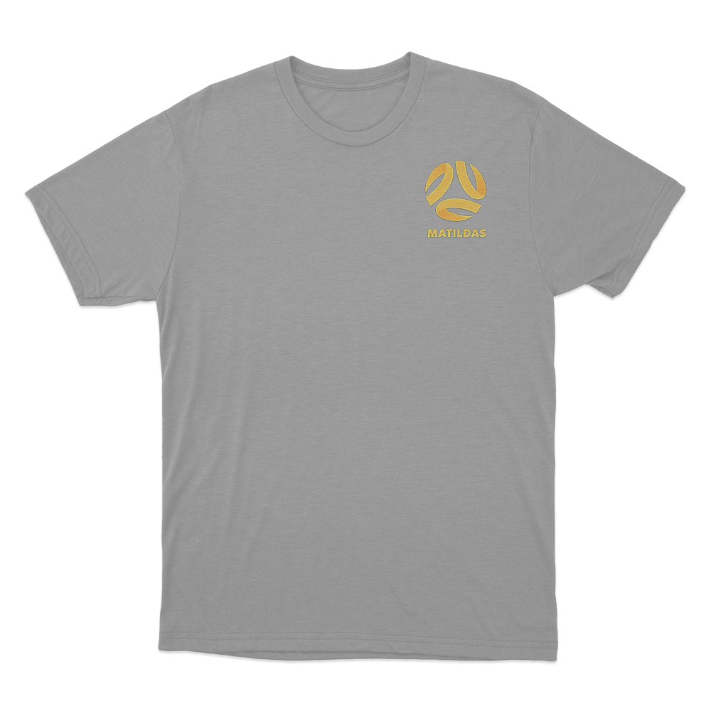 MATILDAS GOLD Logo Unisex T Shirt Grey MATILDAS GOLD Logo Unisex T Shirt Grey