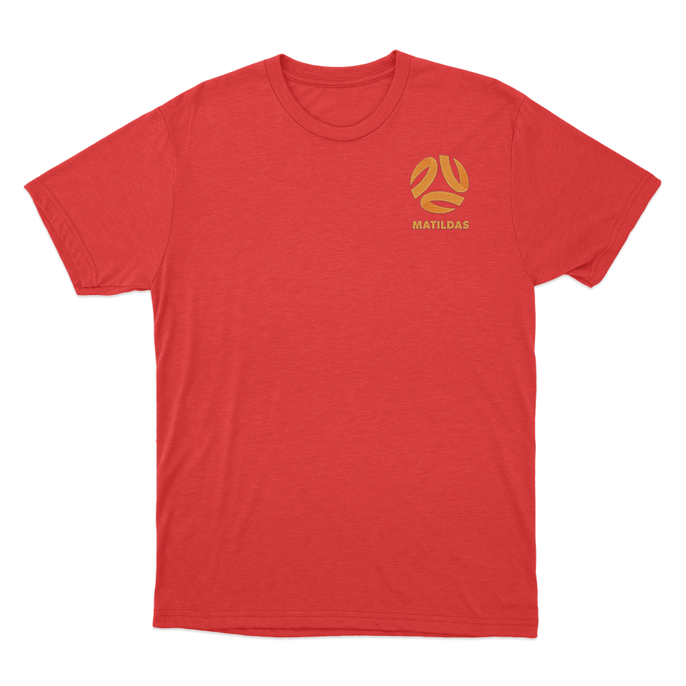 MATILDAS GOLD Logo Unisex T Shirt Red MATILDAS GOLD Logo Unisex T Shirt Red