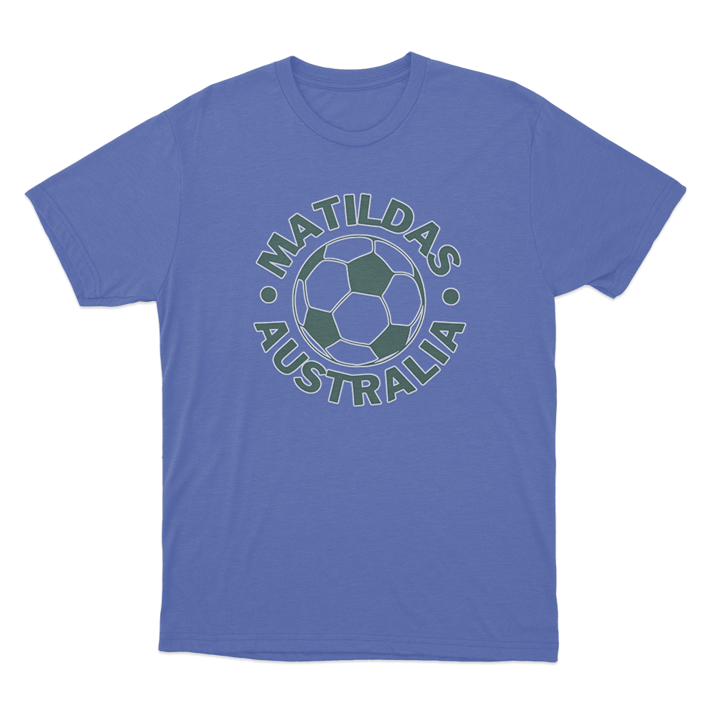 MATILDAS SOCCER CREST Unisex T Shirt Blue MATILDAS SOCCER CREST Unisex T Shirt Blue