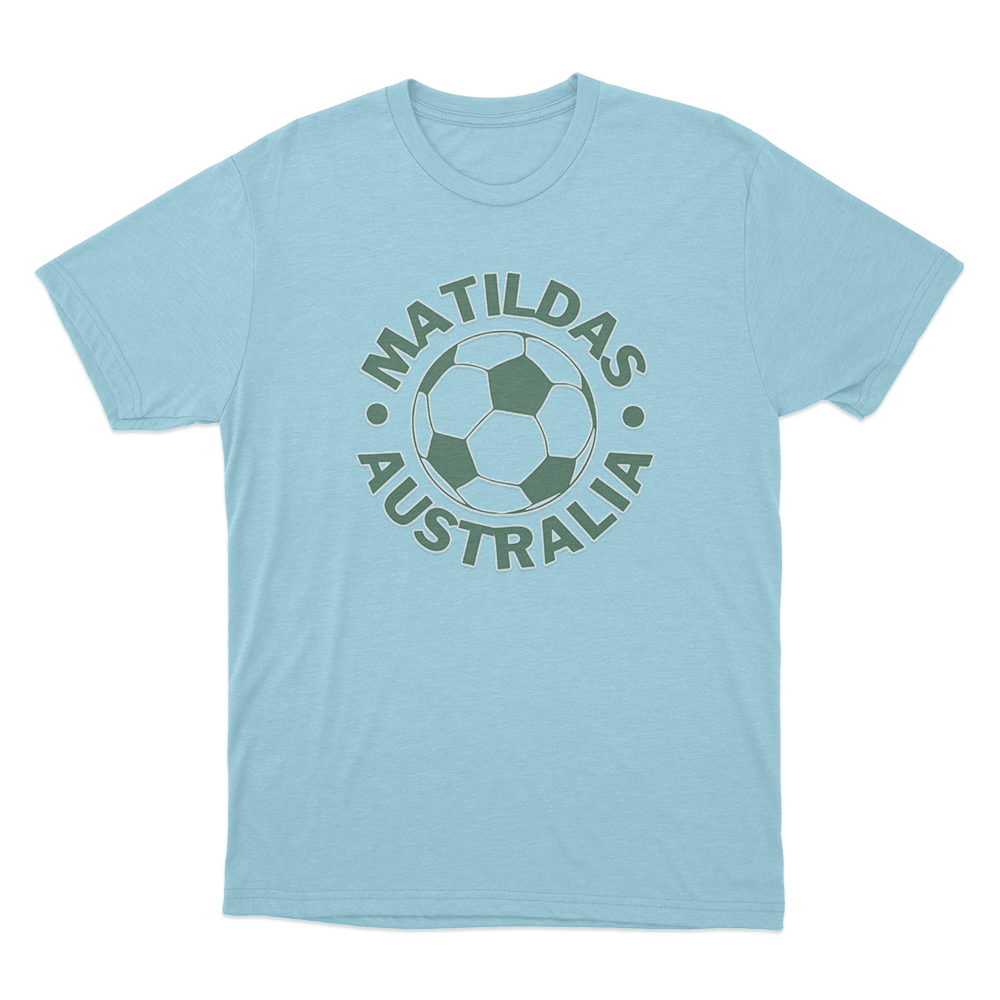 MATILDAS SOCCER CREST Unisex T Shirt Sky Blue MATILDAS SOCCER CREST Unisex T Shirt Sky Blue