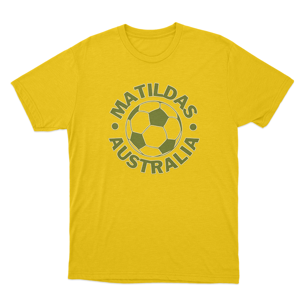 MATILDAS SOCCER CREST Unisex T Shirt Yellow MATILDAS SOCCER CREST Unisex T Shirt Yellow